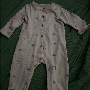Cat & Jack Light Pink Bow Print Footie